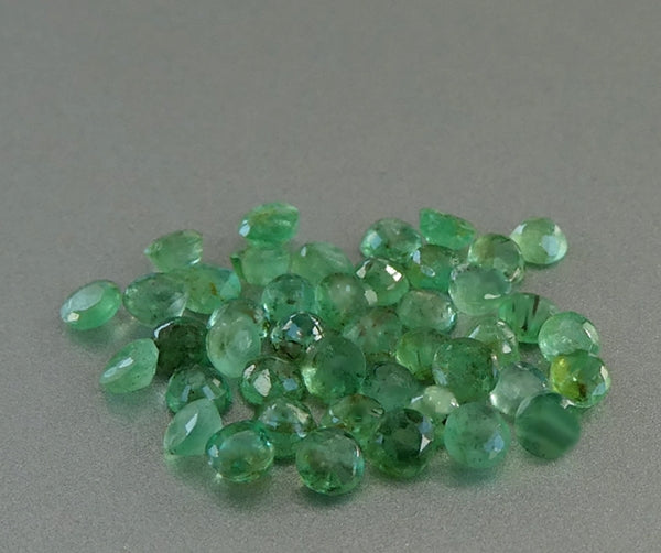 3.45CT SPLENDID ROUND CUT 100% NATURAL GREEN EMERALD LOT