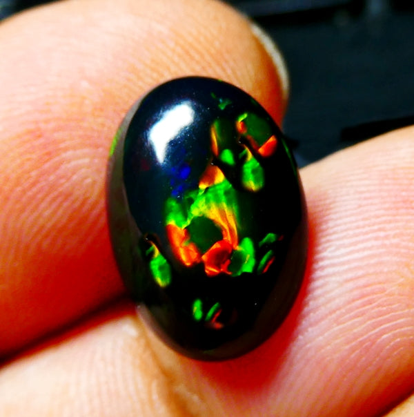 3.60CT UNHEATED RAINBOW STUNNER FLASHING 100% NATURAL ROUND BLACK OPAL