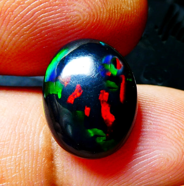 3.72CT UNHEATED RAINBOW STUNNER FLASHING 100% NATURAL BLACK OPAL