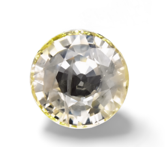 3.95CT SPLENDID ROUND CUT 100% NATURAL SILVER YELLOW CEYLON SAPPHIRE