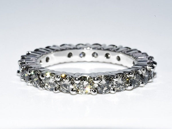 2.50CT CERTIFIED DAZZLING NATURAL DIAMOND SOLID PLATINUM ETERNITY RING 7.70gms