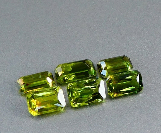 4.24CT UNHEATED 100% NATURAL YELLOWISH GREEN OCTAGON SAPPHIRE LOT