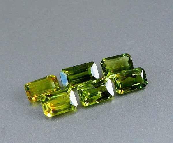 4.24CT UNHEATED 100% NATURAL YELLOWISH GREEN OCTAGON SAPPHIRE LOT