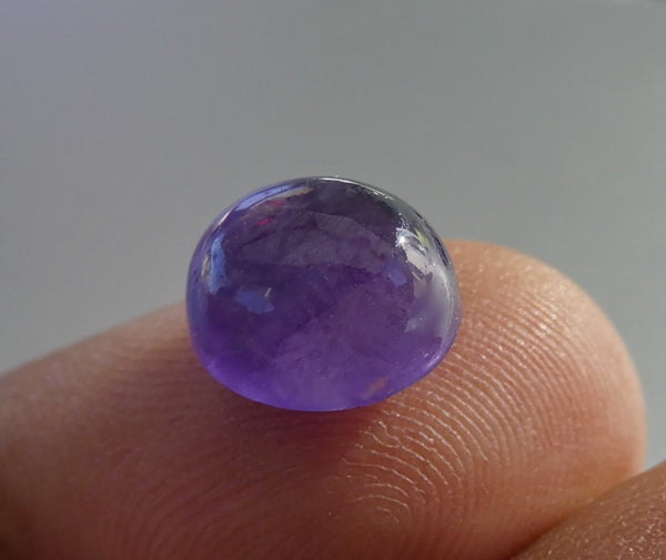 4.29CT UNHEATED SPLENDID OVAL CAB 100% NATURAL PURPLE BLUE TANZANITE