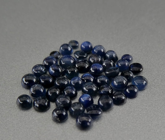 4.36CT SPLENDID ROUND CAB 100% NATURAL DARK BLUE SAPPHIRE LOT