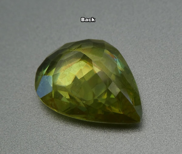 5.65CT SPLENDID HUGE COLOURFUL PEAR 100% NATURAL GREEN SPHENE