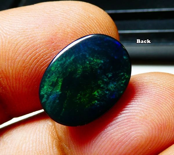 5.75CT UNHEATED RAINBOW STUNNER FLASHING 100% NATURAL ROUND BLACK OPAL