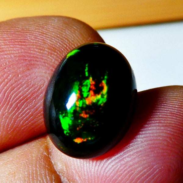 6.12CT UNHEATED RAINBOW STUNNER FLASHING 100% NATURAL ROUND BLACK OPAL