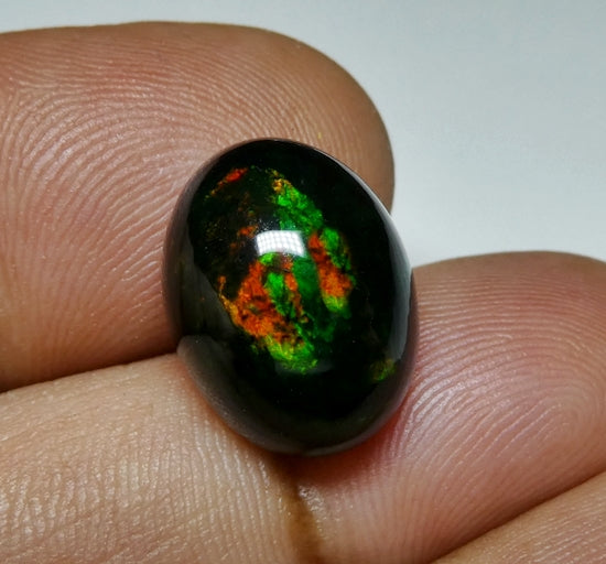 6.12CT UNHEATED RAINBOW STUNNER FLASHING 100% NATURAL ROUND BLACK OPAL