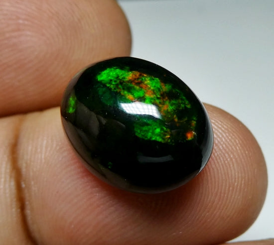 6.12CT UNHEATED RAINBOW STUNNER FLASHING 100% NATURAL ROUND BLACK OPAL