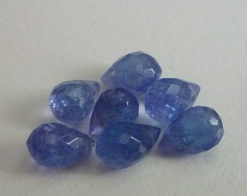 6.45CT UNHEATED 100% NATURAL VIOLET BLUE BRIOLETTE TANZANITE LOT 7pcs