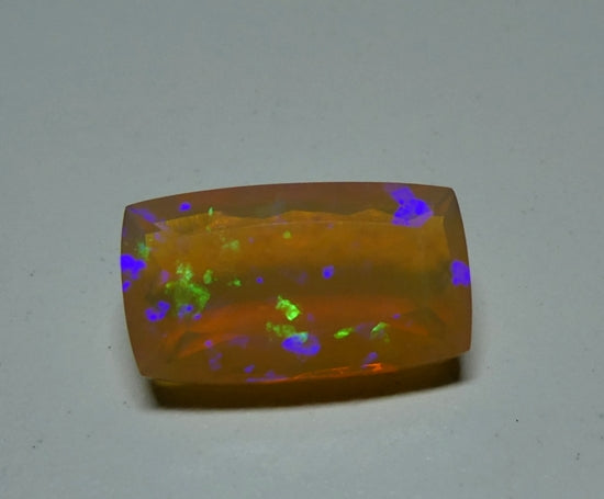 6.63CT UNTREATED RAINBOW FLASHING FACETED CUSHION 100% NATURAL CRYSTAL OPAL