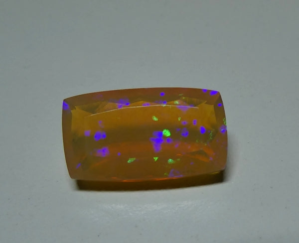 6.63CT UNTREATED RAINBOW FLASHING FACETED CUSHION 100% NATURAL CRYSTAL OPAL