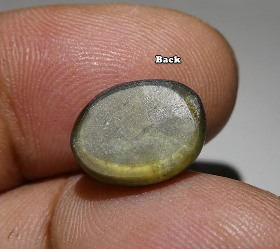 6.95CT UNHEATED OVAL 100% NATURAL 6 RAYS GOLDEN BLACK STAR SAPPHIRE