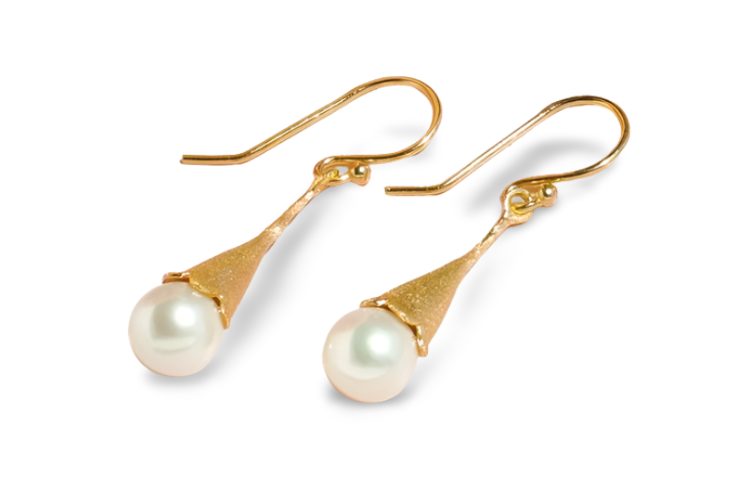 GENUINE CREAM WHITE AKOYA JAPANESE SALTWATER PEARL 925 SILVER EARRINGS