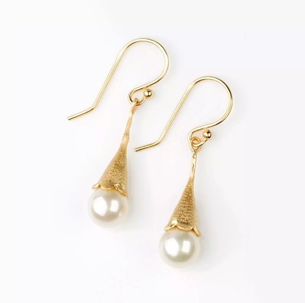 GENUINE CREAM WHITE AKOYA JAPANESE SALTWATER PEARL 925 SILVER EARRINGS