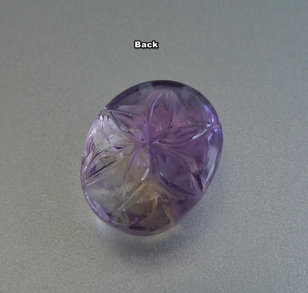 8.36CT UNHEATED SPLENDID CARVING 100% NATURAL PURPLE YELLOW AMETRINE