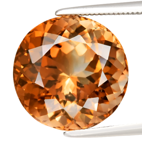 9.65CT BRILLIANT ROUND CUT 100% NATURAL CHAMPAGNE TOPAZ