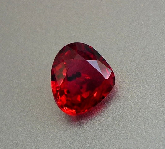 0.78CT EXCELLENT PEAR 100% NATURAL ORANGE RED RUBY