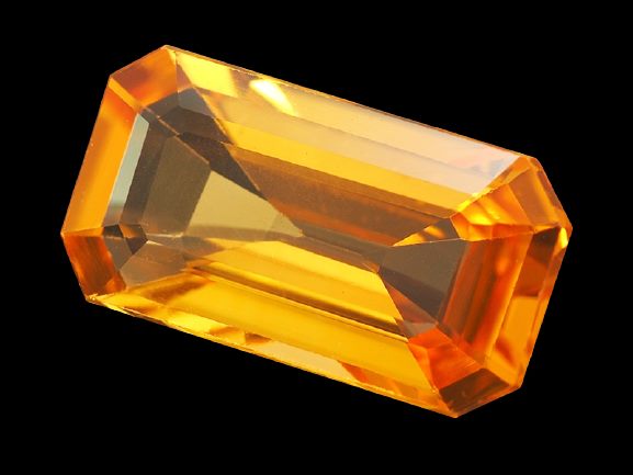 0.81CT EXCELLENT OCTAGON ORANGISH YELLOW CEYLON SAPPHIRE