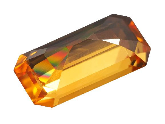 0.81CT EXCELLENT OCTAGON ORANGISH YELLOW CEYLON SAPPHIRE