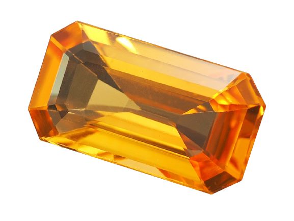 0.81CT EXCELLENT OCTAGON ORANGISH YELLOW CEYLON SAPPHIRE