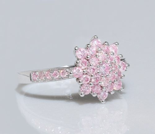 1.00CT PINK DIAMOND 14K SOLID WHITE GOLD RING