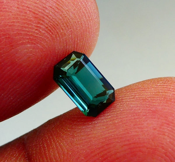 1.04CT SPLENDID UNHEATED OCTAGON 100% NATURAL INDICOLITE BLUE TOURMALINE