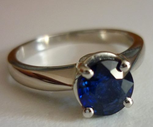 1.05CT CERTIFIED EXCELLENT 100% NATURAL BLUE SAPPHIRE SOLITAIRE SOLID PLATINUM RING $3350