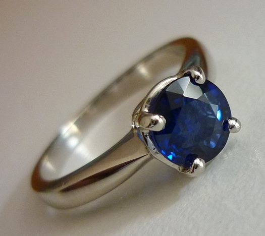 1.05CT CERTIFIED EXCELLENT 100% NATURAL BLUE SAPPHIRE SOLITAIRE SOLID PLATINUM RING $3350