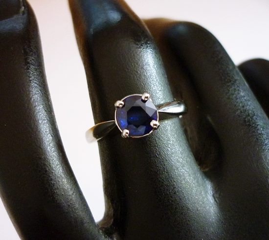 1.05CT CERTIFIED EXCELLENT 100% NATURAL BLUE SAPPHIRE SOLITAIRE SOLID PLATINUM RING $3350