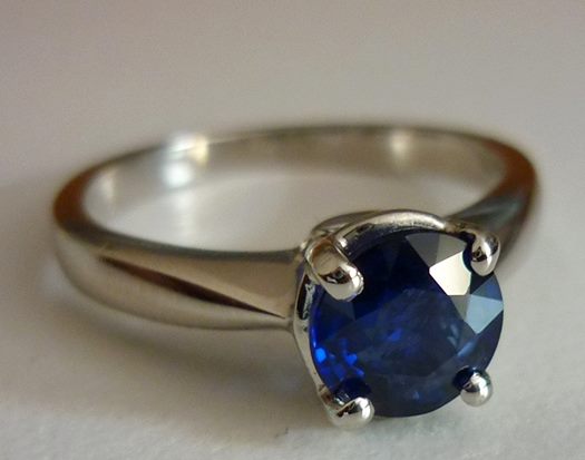 1.05CT CERTIFIED EXCELLENT 100% NATURAL BLUE SAPPHIRE SOLITAIRE SOLID PLATINUM RING $3350