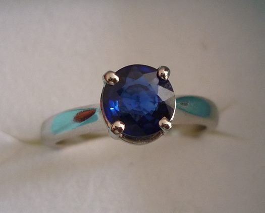 1.05CT CERTIFIED EXCELLENT 100% NATURAL BLUE SAPPHIRE SOLITAIRE SOLID PLATINUM RING $3350