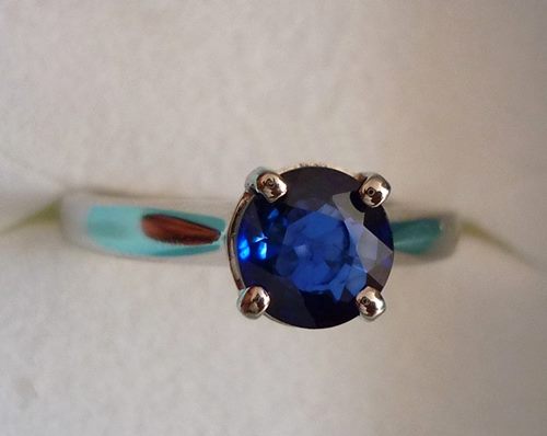 1.05CT CERTIFIED EXCELLENT 100% NATURAL BLUE SAPPHIRE SOLITAIRE SOLID PLATINUM RING $3350