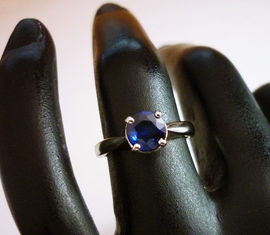 1.05CT CERTIFIED EXCELLENT 100% NATURAL BLUE SAPPHIRE SOLITAIRE SOLID PLATINUM RING $3350