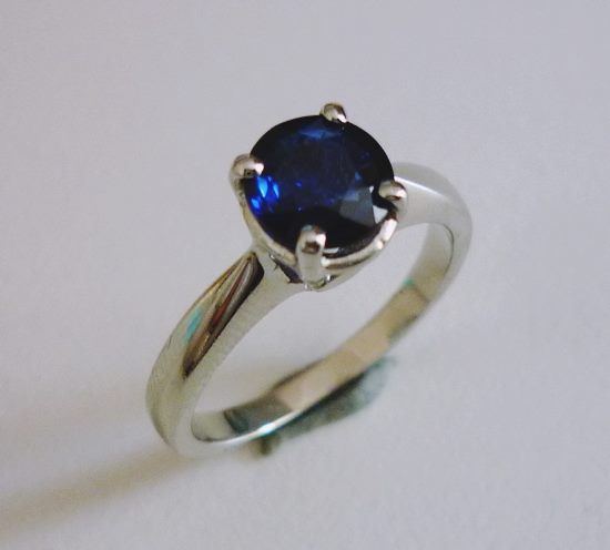 1.05CT CERTIFIED EXCELLENT 100% NATURAL BLUE SAPPHIRE SOLITAIRE SOLID PLATINUM RING $3350