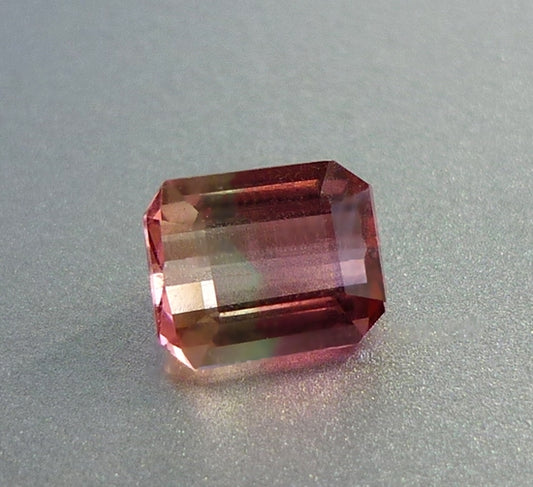 1.06CT EXCELLENT BIG OCTAGON 100% NATURAL BI-COLOUR PINK TOURMALINE