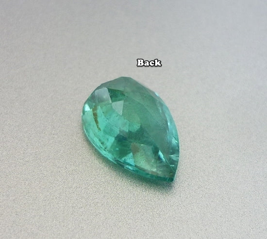 1.41CT GLOWING EXCELLENT PEAR 100% NATURAL GREEN COLUMBIAN EMERALD