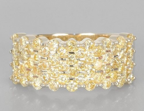 1.65CT CERTIFIED NATURAL YELLOW DIAMOND 10K SOLID YELLOW GOLD RING