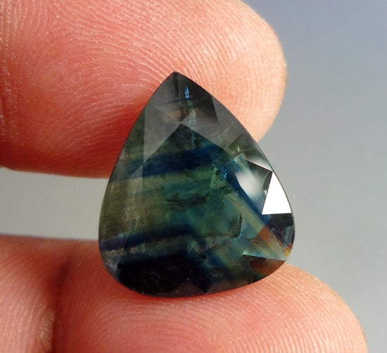 10.98CT EXCELLENT HUGE PEAR 100% NATURAL GREEN BLUE SAPPHIRE