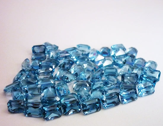 100CT+ BEAUTIFUL NATURAL SKY BLUE OCTAGON TOPAZ HUGE LOT 70pcs