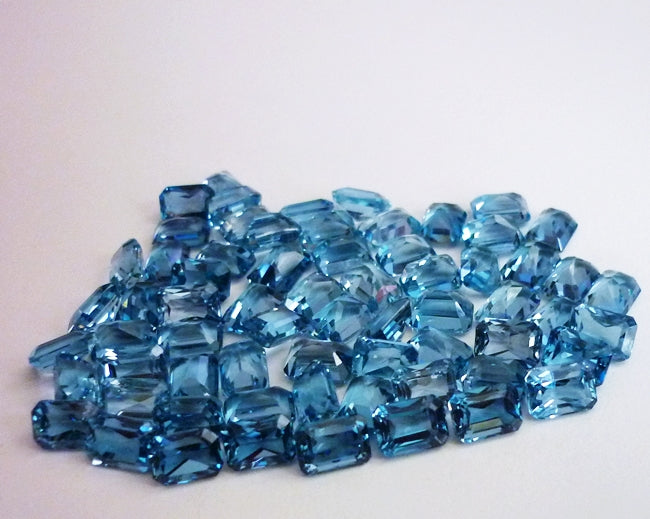 100CT+ BEAUTIFUL NATURAL SKY BLUE OCTAGON TOPAZ HUGE LOT 70pcs