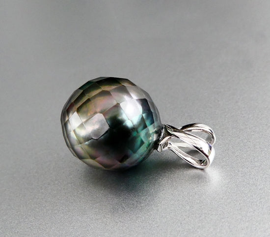 11.64CT GENUINE SOUTH SEA CUSTOM TAHITIAN PEARL 14K SOLID WHITE GOLD PENDANT