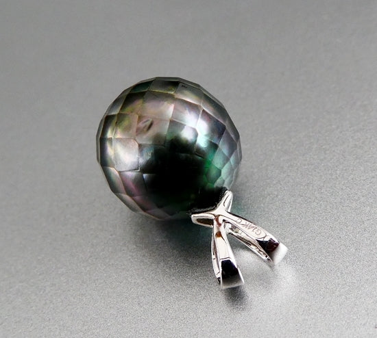 11.64CT GENUINE SOUTH SEA CUSTOM TAHITIAN PEARL 14K SOLID WHITE GOLD PENDANT