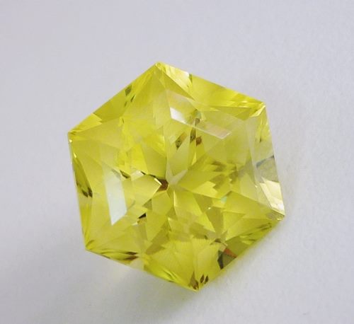 13.80CT EXCELLENT LEMON YELLOW CUSTOM CUT CITRINE