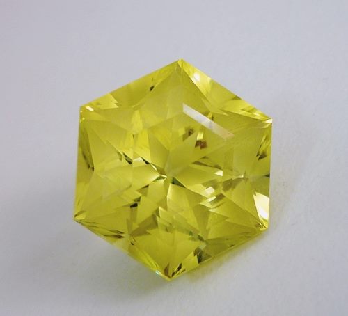 13.80CT EXCELLENT LEMON YELLOW CUSTOM CUT CITRINE