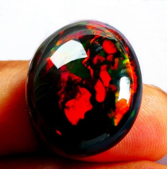 16.23CT UNHEATED HUGE RAINBOW STUNNER FLASHING BLACK OPAL