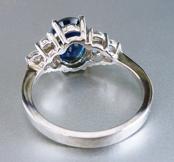 1.80CT CERTIFIED EXCELLENT 100% NATURAL BLUE SAPPHIRE & 0.36CT DIAMOND 14K SOLID WHITE GOLD RING $4400