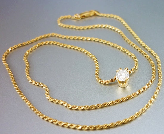 0.25CT GORGEOUS 100% NATURAL SOLITAIRE DIAMOND 14K SOLID YELLOW GOLD PENDANT NECKLACE