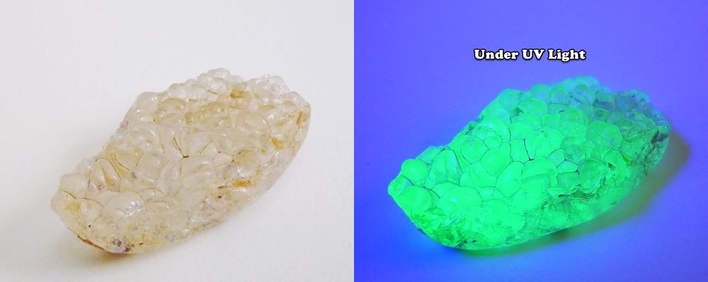 18.72CT 非常に希少な巨大でユニークな UV 反応性蛍光原石ハイアライト オパール